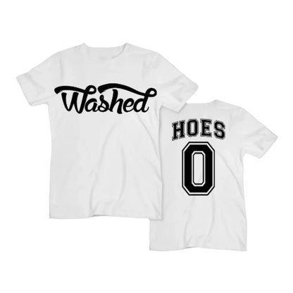 White "0 Hoes" tee