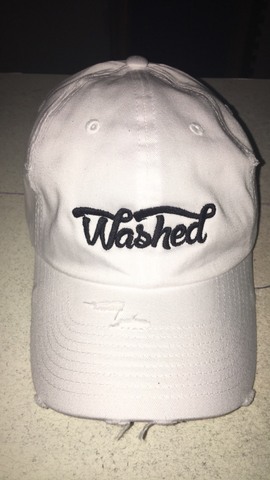 "Washed" Dad Hat White