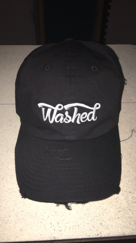 "Washed" Dad Hat Black Distressed